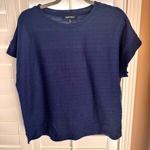 Ellen Tracy Navy Short Sleeve Tee